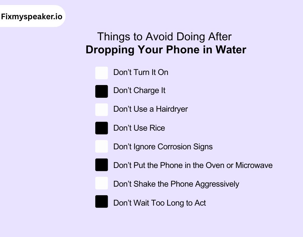 Things to Avoid Doing After Dropping Your Phone in Water
