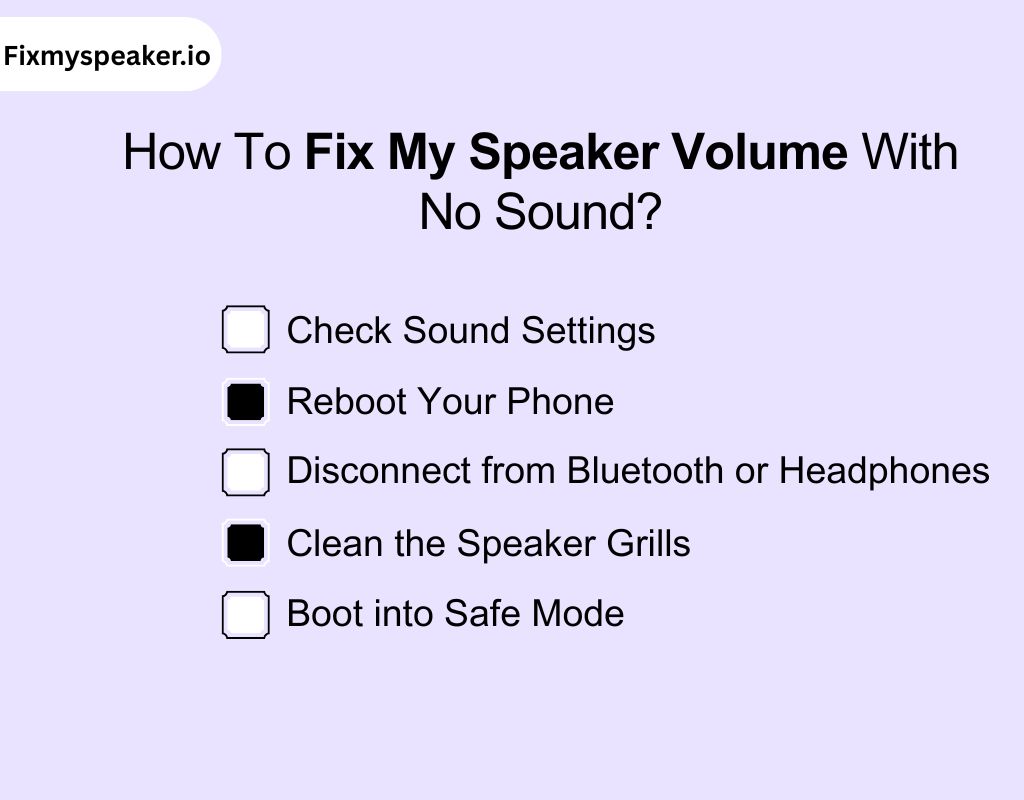 How To Fix My Speaker Volume With No Sound