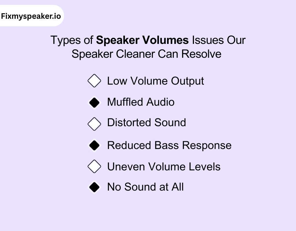 Types of Speaker Volumes Issues Our Speaker Cleaner Can Resolve